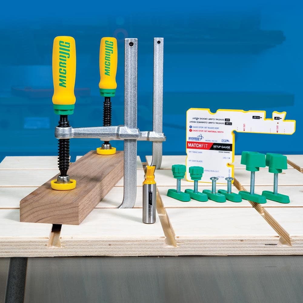 Micro Jig MATCHFIT Dovetail Clamp PRO for Wood Dovetail Tracks and Grooves