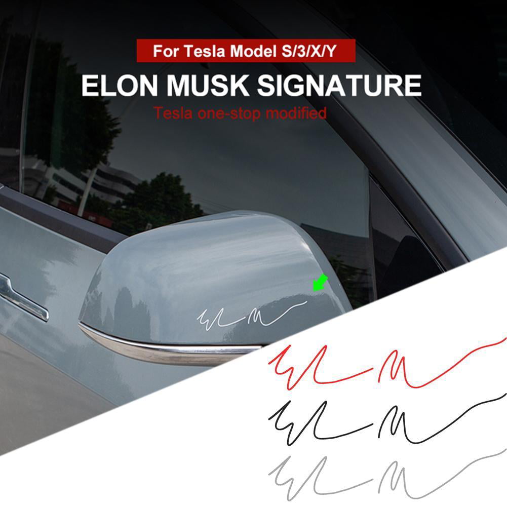 Tesla Elon Musk Signature Sticker Model 3 S X BLACK 4 inch Wall Charger HPWC 