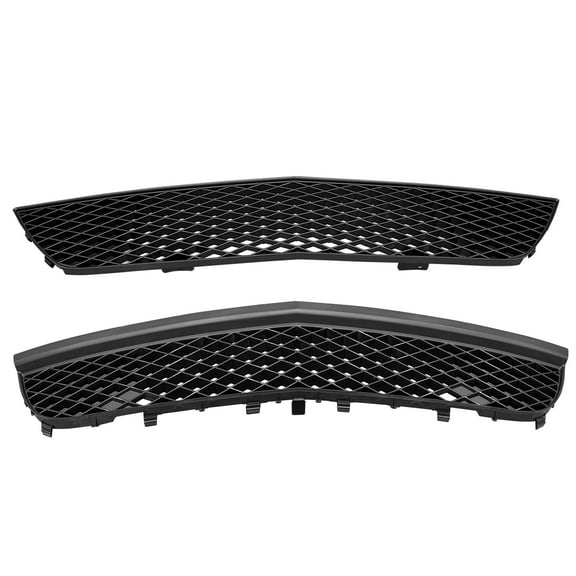 Ikon Motorsports Front Upper Lower Grilles Compatible with 2007-2009 Ford Mustang GT500 GT500KR Models OE Style Unpainted Black ABS Injection Replacement Front Bumper Grilles 2PCS