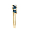 thumbnail image 3 of Rosec Jewels Natural London Blue Topaz Half Eternity Ring - AAA Quality - Pear Shape Blue Topaz Diamond Ring - with Jewelry Box, 10K Yellow Gold, US 7.00, 3 of 8