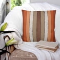 thumbnail image 3 of 18x18 Pillow Covers Set of 2, Burnt Orange Brown Throw Pillow Covers Decorative Couch Cushion Case, Farmhouse Vintage Wooden Microfiber Square Pillowcases for Bedroom Car Living Room, 3 of 7