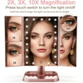 thumbnail image 4 of Makeup Mirror, 10x3x2X Magnification, Lighted, Touch Control, Trifold, Dual Power Supply, Portable LED, Women Gift, 4 of 6