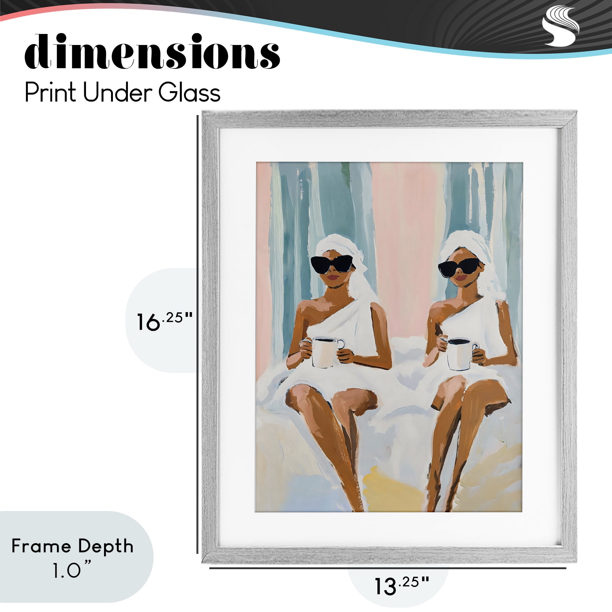 Stupell Industries Girls Spa Day with Coffee Gray Framed Print Under Glass, design by The Prints Vibe