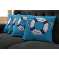thumbnail image 5 of Ambesonne Nautical Throw Pillow Cover 4 Pack, Welcome on Board Sign, 18", Blue Navy Blue White, 5 of 5