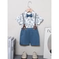 thumbnail image 6 of CARETOO Toddler Boy Outfit Clothes Suit Dress Shirt Bowtie Suspender Pants Kid Outfits Cotton Fabric, 6 of 16