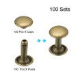 thumbnail image 3 of Unique Bargains 100 Sets Leather Rivets 9mm Double Cap Rivets 12mm Height Studs Bronze Tone, 3 of 5