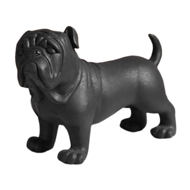 Escultura de Perro Baoblaze Decoración exterior hogar dormitorio Negro Estatua de mesa