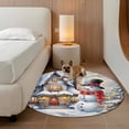 thumbnail image 2 of Round Rugs 3.3Ft, Christmas Round Area Rug Washable Indoor Throw Carpet, Xmas Snowman Winter Snowflake Farmhouse Soft Non Slip Circle Rug for Laundry Room Patio Home Decor Aesthetic, 2 of 8