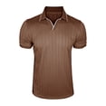 thumbnail image 2 of Kalauyu Mens Collared Shirts Knitting Cotton Short Sleeve Performance Athletic Golf Shirts, 2 of 7