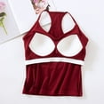 thumbnail image 6 of Fanxing Built in Bra Tank Tops for Women Spaghetti Strap Workout Shelf Bra Camisole Tops Racerback Padded Solid Sports Under Clothes Wine,XL, 6 of 7