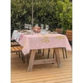 thumbnail image 2 of Outdoor Tablecloth with Umbrella Hole and Zipper, Pink Santa Christmas Rectangle Table Cloth 52x70 Inch Waterproof Tablecloth, Merry Christmas Snowflake Picnic Table Cover for Patio Camping, 2 of 7