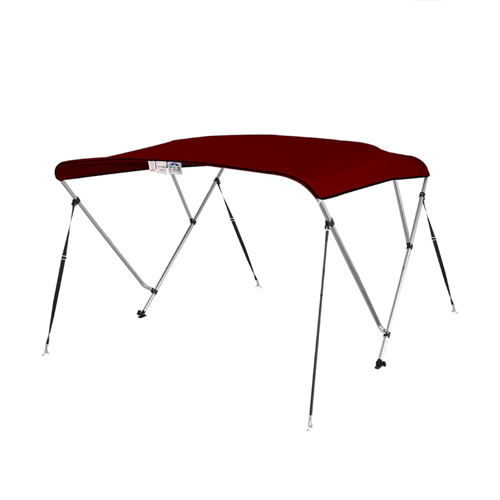 2 Straps 2 Rear Support Poles,Storage Boot-SereneLife SLBT3BUR672 Burgundy Waterproof Boat Bimini Top Cover-67-72''W 3 Bow Bimini Top Canvas Sun Shade Boat Canopy-1 Double Wall Aluminum Frame Tube