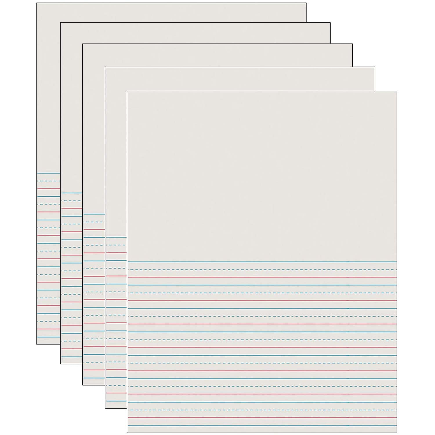 Pacon Newsprint Handwriting Paper, Picture Story, Grade 2, 1/2" x 1/4" x 1/4" Ruled Short, 81/2