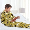 thumbnail image 6 of Fuzoiu Horsemen In Horseraces Print Men's Long-Sleeved Pajama,Lounge Button Down Nightwear,Mens Notch Collar Pajama Set -Medium, 6 of 7