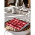 thumbnail image 6 of Red Plaid Cloth Napkins Set of 4 Reusable Dinner Napkins, Modern Art Checkered Farmhouse Cocktail Napkin Washable Table Napkins for Wedding/Holiday Party/Baby Shower 20"x20", 6 of 7