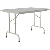 UrbanPro 30"W x 48"D Metal & Wood Folding Table in Gray Granite