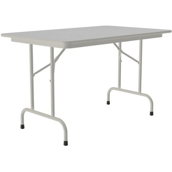 UrbanPro 30"W x 48"D Metal & Wood Folding Table in Gray Granite
