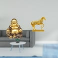 thumbnail image 2 of Escultura de caballo de Buda Maitreya, adorno de mesa Feng Shui, estatua de Buda sonriente, figura de animal, resina grabada, decoración de aniversari, 2 of 8