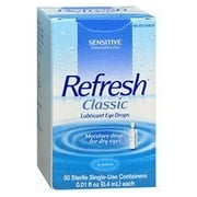 Refresh Classic Lubricant Eye Drops Non-Preserved Tears, 50 Single-Use Containers, 0.01 Oz (0.4 Ml), 2-Pack