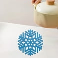 thumbnail image 4 of Neoyler Snowflake Table Mats Christmas Thanksgiving Decorations Heat Safe Non Space Saving Flexible Elegant for Christmas Celebrations Dining 5.9in Blue, 4 of 6