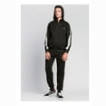 thumbnail image 3 of Lavnis Men's Hooded Casual Tracksuits Solid Color Full Zip Long Sleeve Leisure Fashion Athletic Jogging Running Sweatsuits Set Black L, 3 of 5