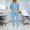 Light Blue, variant on Luivaraty Scrubs Set for Women Solid Color Nurse Uniform Pockets V Neck Workewear Pants Set with Pockets, S-2XL