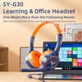 thumbnail image 2 of SY-G30 Wired Headphone Comfortable Noise Reduction Over-Ear Computer Headphone with Microphone for Online Course, 2 of 11