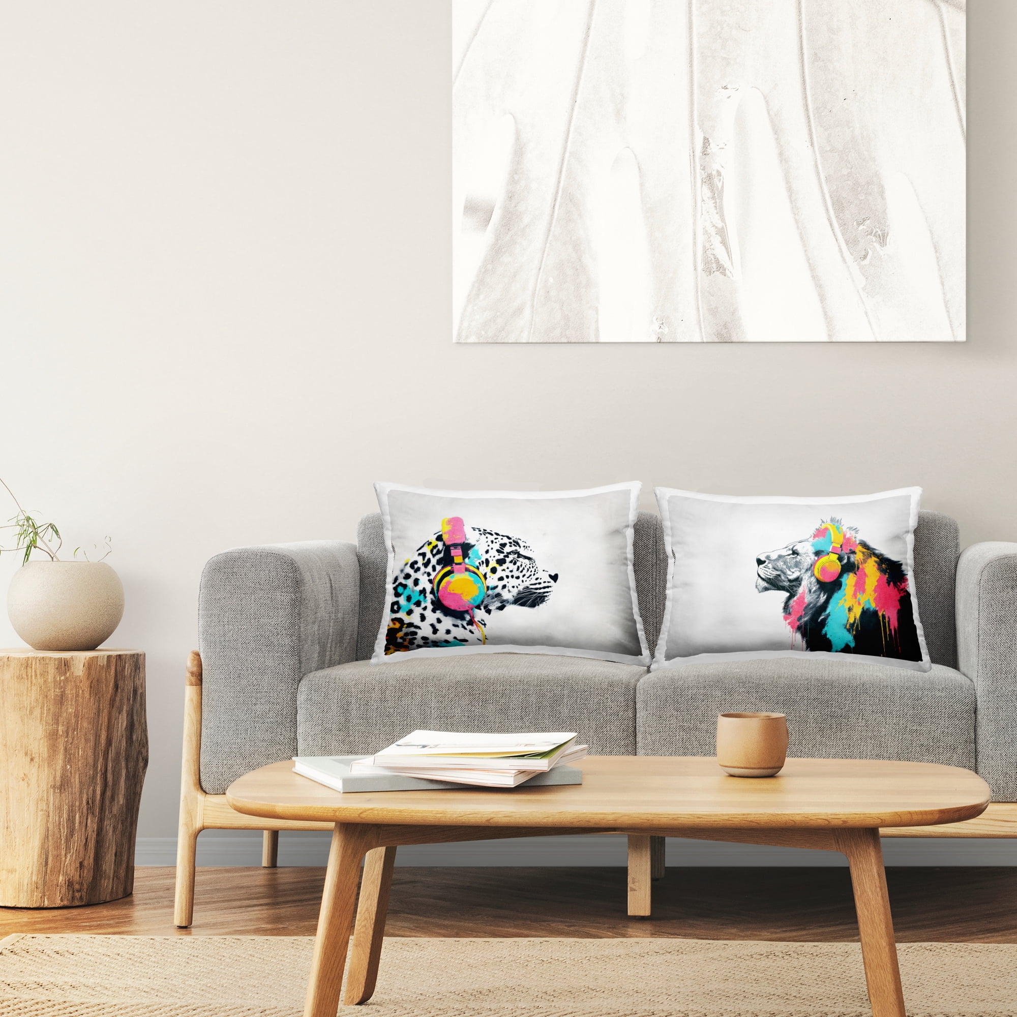 Stupell Industries Leopard and Lion On Air 2 Piece Decorative Printed Throw Pillow Set, design by Svetlana Aleynikova
