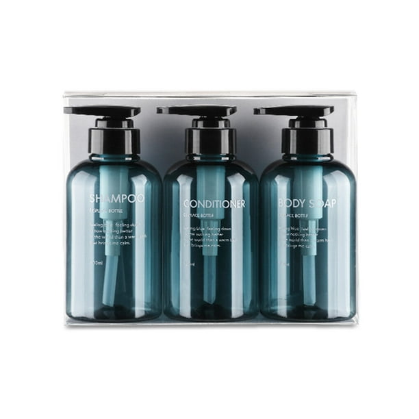 Toystoory 3 botellas de viaje de gran capacidad, 300 ml, dispensador de Gel de baño recargable, contenedor de almacenamiento portátil de boca Juegos de accesorios de baño