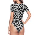 thumbnail image 4 of Gaeub Similar To Leopard Print Women'S Short Sleeve One Piece Swimsuit Sexy High-Waisted Bodysuit For Swimming, Beach, Sports - Xx-Large, 4 of 9