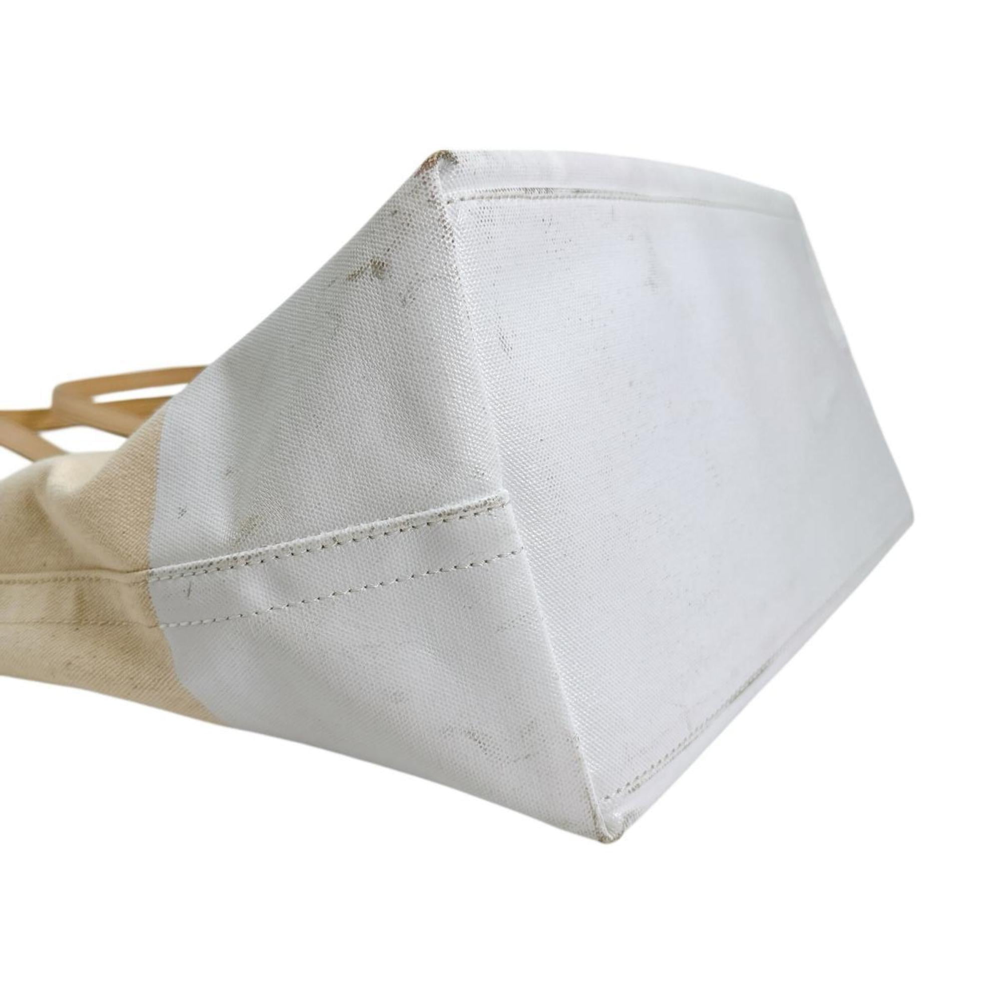 Pre-Owned Kate Spade Big Logo Canvas Tote Bag PXRU6572 108 Beige (Good)
