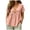 Pink, variant on Women's Short Sleeve V Neck Blouses Ruffle Hem Tie Front Crop Tops Lightweight Basic Summer Tops (Light Blue, XXL)