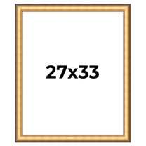 27x33 Frame Gold Plein Aire Solid Wood Picture Frame Width 2 Inches | Interior Frame Depth 0.5