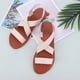 thumbnail image 5 of Sandalias planas con correa elástica en el tobillo sandalias de vestir con punta abierta informales para mujer, 5 of 9