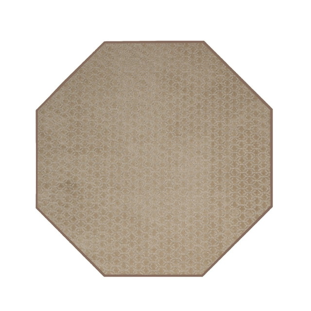 Furnish My Place Custom Valid Rug - 9 ft., Octagon, Brown, Floor Rug for Patio, Garden, Hallway, Living Room