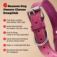 thumbnail image 2 of DowgClub Leather Dog Collar with Double D Rings - Handmade Full Grain Leather for Small Dogs, Pink, 2 of 6