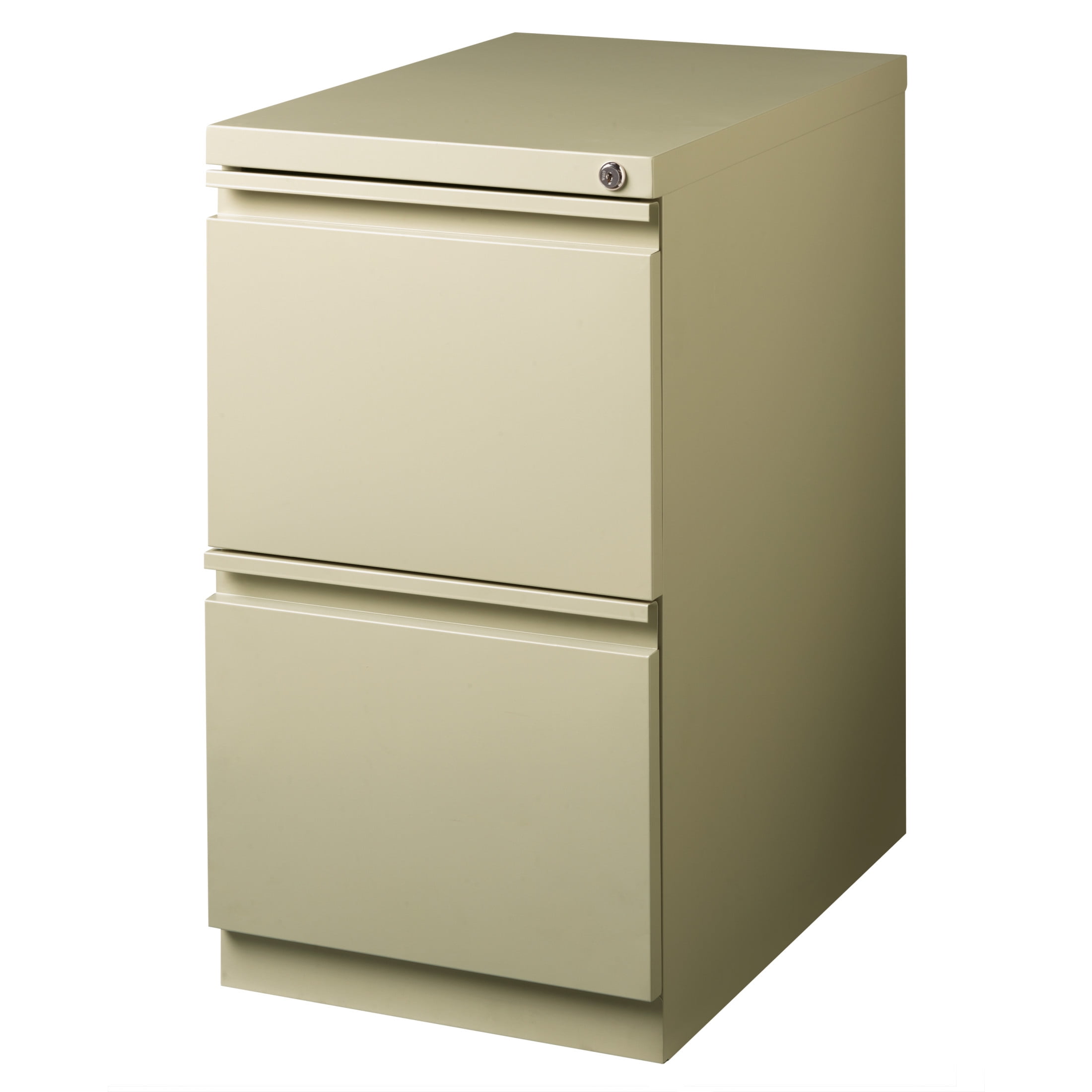 Hirsh 23" Deep Mobile Pedestal File Cabinet 2 Drawer File-File, Letter Width, Putty