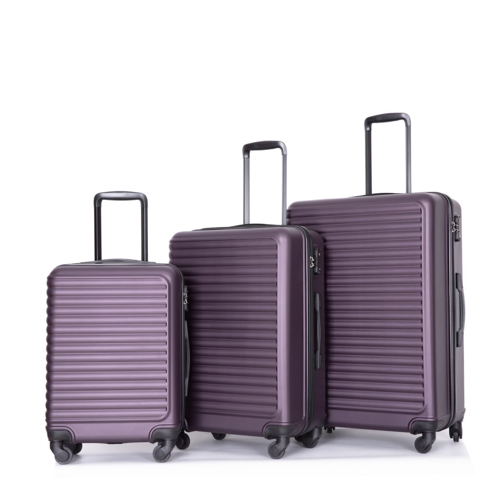 Luggage Sets 3 Piece, Hardside Suitcases with Spinner Wheels, 2 Hooks