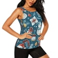 thumbnail image 2 of Balery Christmas Snowman Gift Camiseta sin mangas estampada ligera para mujer, tops de entrenamiento sin mangas, camisetas de yoga transpirables de secado rápido.-XX-Large, 2 of 7