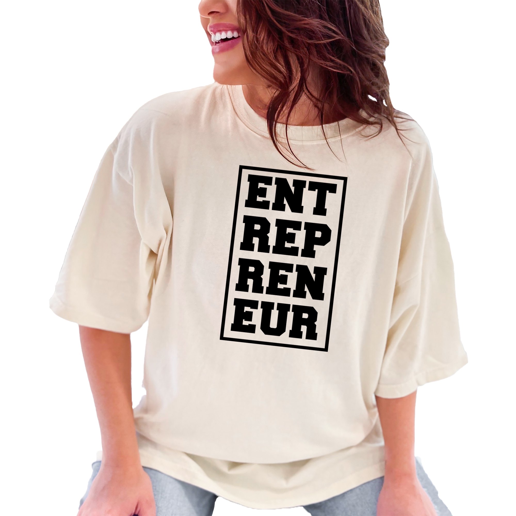 Inspiring Entrepreneur Bold Text Design Ivory Comfort Colors T-Shirt Small