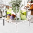 thumbnail image 7 of Tunhigl Elegant Transparent Acrylic Cake Stand with Metal Base - Perfect for Weddings, Birthdays & Parties - Square Cupcake Display Rack with Cover Silver, 7 of 7