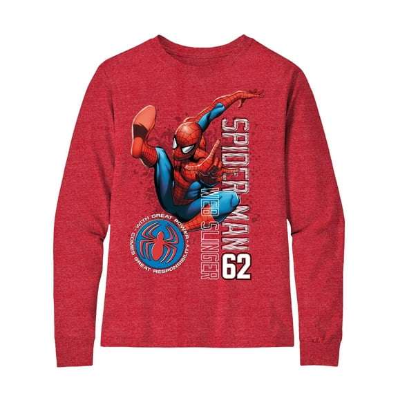 Marvel Boys' Spiderman Long Sleeve T-Shirt, Sizes 4-16