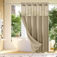 thumbnail image 2 of Dmlowu Shower Curtain, Waterproof Shower Curtain Liner, Lightweight Sturdy Shower Curtains for Bathroom Hotel Home Decor, 72x75 Inch Double-Layer Cloth Shower Curtain, 2 of 6