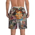 thumbnail image 3 of Jean Michel Basquiat Men's Beach Shorts Quick Dry Athletic Workout Swim Shorts Elastic Waist Drawstring Summer Shorts, 3 of 5