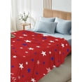 thumbnail image 4 of 4th of July Queen Size Flat Sheet, Wrinkleproof & Fadeproof Cooling Flat Bed Sheet Only, Red Independence Day White Blue Star Breathable Soft Bedding Top Sheets 90 x 102 Inches, 4 of 8