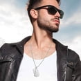 thumbnail image 3 of Lord's Prayer Cross Dog Tag Necklace | Stainless Steel Engraved Cross Pendant | Black/Silver Religious Necklace for Men, Father's Day Gift, 3 of 8