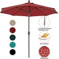 thumbnail image 6 of Abba Patio 9ft Apple-Shaped Heavy-Duty Outdoor Market Patio Umbrella w/ crank, 8 Ribs-Dark Red, 6 of 8