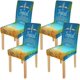 thumbnail image 1 of ABPHQTO Verano vacaciones palmera estrella de mar estiramiento silla cubierta protectora asiento funda para comedor Hotel boda fiesta conjunto de 4, 1 of 4