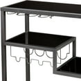 thumbnail image 5 of Holly & Martin Zephs indoor Bar Cart - Gunmetal Gray with Black Glass 40 x 37.5, 5 of 12