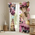 thumbnail image 3 of Manfei Colorful Western Cowgirl Curtains Pack of 2 (52x84),Pink Flower Floral Black Out Curtains,Rustic Farmhouse Horse Curtains for Living Room,Super Cozy Bedroom Decorative, 3 of 6